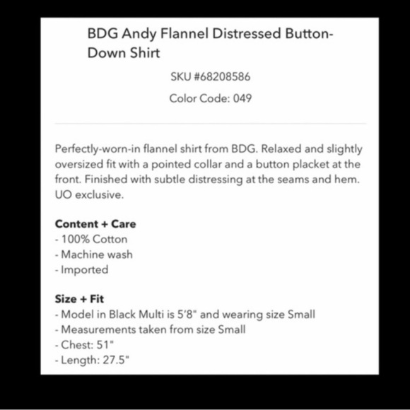 Urban Outfitters Long Sleeve Button Down Plaid Flannel Shirt. - Picture 9 of 9